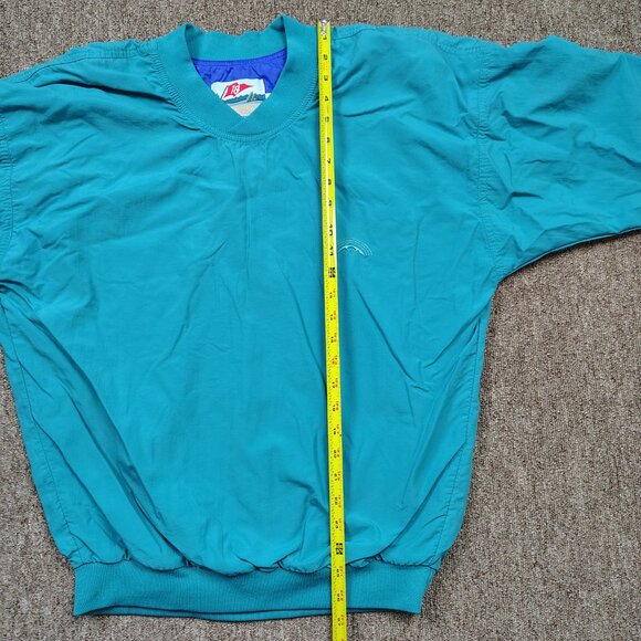 Vintage SUN MOUNTAIN SPORTS HEADWIND Pullover Men M Aqua Blue Nylon Windbreaker - Picture 7 of 8